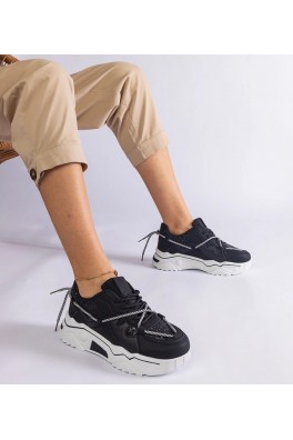 Juodi Sneakers Stiliaus Moteriški Su Blizgučiais Agar