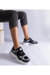 Juodi Sneakers Stiliaus Moteriški Su Sidabrinės Spalvos Intarpais Gaytan