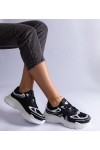 Juodi Sneakers Stiliaus Moteriški Su Sidabrinės Spalvos Intarpais Gaytan