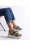 Zielono-Smėlio Spalvos Sneakers Stiliaus Moteriški Alva