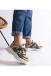 Zielono-Smėlio Spalvos Sneakers Stiliaus Moteriški Alva