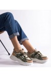 Zielono-Smėlio Spalvos Sneakers Stiliaus Moteriški Alva