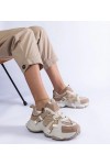 Smėlio Spalvos Sneakers Stiliaus Su Auksinės Spalvos Intarpais Candra