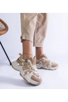 Smėlio Spalvos Sneakers Stiliaus Su Auksinės Spalvos Intarpais Candra