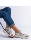 Materiałowe Sneakers Stiliaus Sportinio stiliaus Su Auksinės Spalvos Intarpais Elayne Materiałowe Sneakers Stiliaus Sportinio stiliaus Su Auksinės Spalvos Intarpais Elayne
