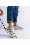 Materiałowe Sneakers Stiliaus Sportinio stiliaus Su Auksinės Spalvos Intarpais Elayne Materiałowe Sneakers Stiliaus Sportinio stiliaus Su Auksinės Spalvos Intarpais Elayne