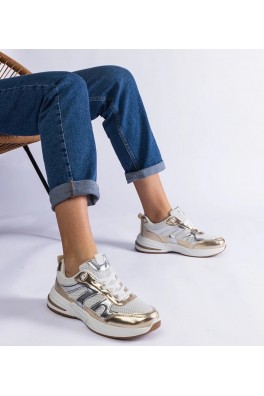 Materiałowe Sneakers Stiliaus Sportinio stiliaus Su Auksinės Spalvos Intarpais Elayne