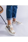 Auksinės Spalvos Sneakers Stiliaus Su Sidabrinės Spalvos Intarpais Kimberly