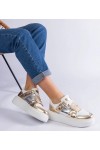 Auksinės Spalvos Sneakers Stiliaus Su Sidabrinės Spalvos Intarpais Kimberly