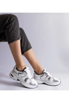 Balti-Sidabro spalvos Sneakers Stiliaus Sportinio stiliaus Ena