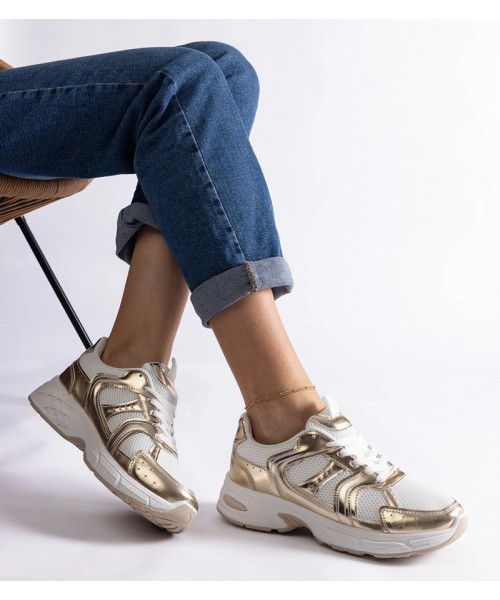 Balti-Auksiniai Sneakers Stiliaus Sportinio stiliaus Ena Balti-Auksiniai Sneakers Stiliaus Sportinio stiliaus Ena
