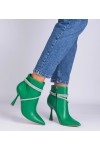 Žalios spalvos batai su kulnu, puošti cirkonais Fantagaro