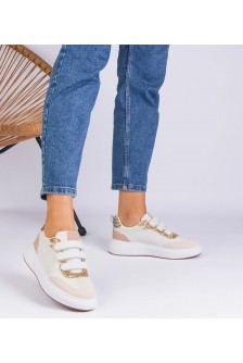 Smėlio Spalvos Sneakers Stiliaus Moteriški Ant Lipnių užsegimų papuošti Blizgučiais Kasabella