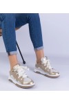 Smėlio Spalvos Sneakers Stiliaus Moteriški Su dekoracyjnym sznurowaniem Grejs