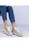 Smėlio Spalvos Sneakers Stiliaus Moteriški Su dekoracyjnym sznurowaniem Grejs