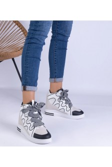 Balti Sneakers Stiliaus Moteriški Su grubymi Raišteliais Gralina