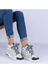 Balti Sneakers Stiliaus Moteriški Su grubymi Raišteliais Gralina Balti Sneakers Stiliaus Moteriški Su grubymi Raišteliais Gralina