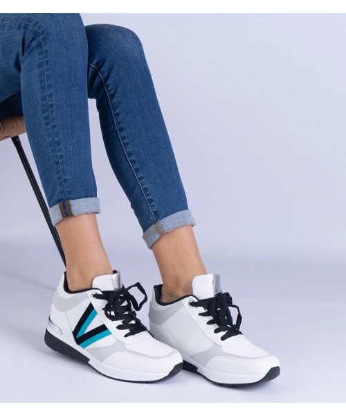 Ninella balti moteriški sportbačiai su paslėptu kulnu