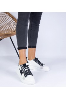 Balti Sneakers Stiliaus papuošti brokatową žvaigždėmis Moransa