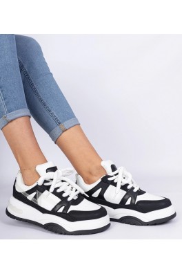 Juodi-Balti Sneakers Stiliaus Su grubymi Raišteliais Luciana