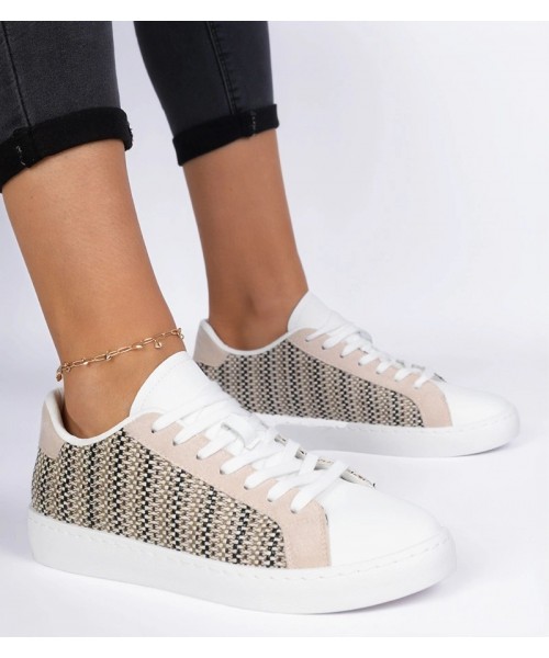 Smėlio Spalvos Moteriški Sneakers Stiliaus materialowe Bellisio