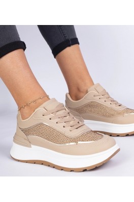 Rudos Spalvos Moteriški Sneakers Stiliaus Su Kūbiniais Cirkoniais Fucco