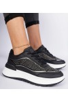 Juodi Moteriški Sneakers Stiliaus Su Kūbiniais Cirkoniais Fucco