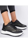 Juodi Moteriški Sneakers Stiliaus Su Kūbiniais Cirkoniais Fucco