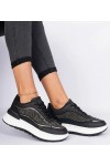 Juodi Moteriški Sneakers Stiliaus Su Kūbiniais Cirkoniais Fucco
