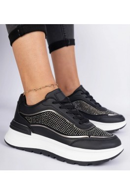 Juodi Moteriški Sneakers Stiliaus Su Kūbiniais Cirkoniais Fucco