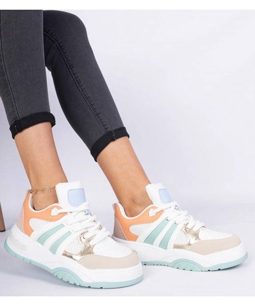 Oranžiniai moteriški sportbačiai su tvirtais "Bartella" raišteliais