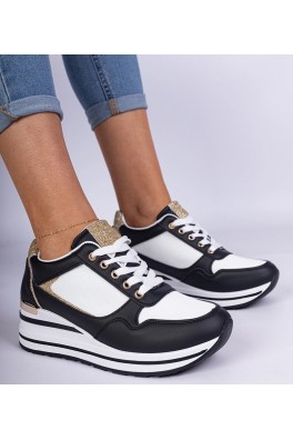 Juodi Sneakers Stiliaus papuošti Blizgučiais i metalową Intarpais Olaria
