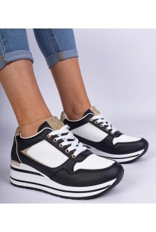 Juodi Sneakers Stiliaus papuošti Blizgučiais i metalową Intarpais Olaria