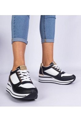 Juodi Sneakers Stiliaus papuošti Blizgučiais i metalową Intarpais Olaria