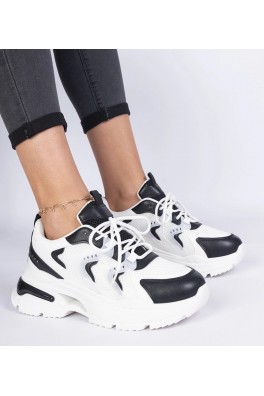 Balti-Juodi Moteriški Sneakers Stiliaus Sportinio stiliaus Lamula