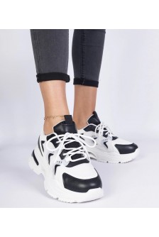 Balti-Juodi Moteriški Sneakers Stiliaus Sportinio stiliaus Lamula