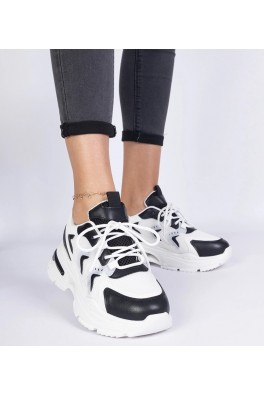Balti-Juodi Moteriški Sneakers Stiliaus Sportinio stiliaus Lamula