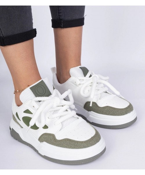 Žalios Spalvos Moteriški Sneakers Stiliaus Su masywnymi Raišteliais Alpacco Žalios Spalvos Moteriški Sneakers Stiliaus Su masywnymi Raišteliais Alpacco