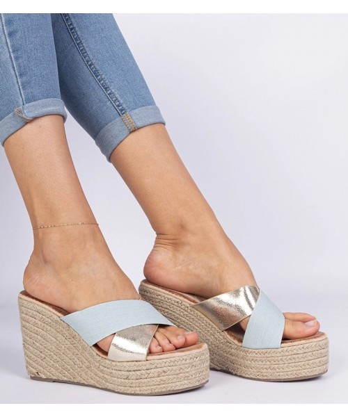 Jeansowe Šlepetės espadryle su Pleištiniais kulniukais Lerada Jeansowe Šlepetės espadryle su Pleištiniais kulniukais Lerada