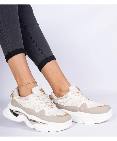 Smėlio Spalvos Sneakers Stiliaus Moteriški papuošti Blizgučiais Prutto