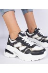 Juodi Sneakers Stiliaus Moteriški papuošti Blizgučiais Sandoria