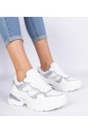 Balti Sneakers Stiliaus Moteriški papuošti Blizgučiais Sandoria Balti Sneakers Stiliaus Moteriški papuošti Blizgučiais Sandoria