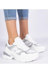 Balti Sneakers Stiliaus Moteriški papuošti Blizgučiais Sandoria Balti Sneakers Stiliaus Moteriški papuošti Blizgučiais Sandoria
