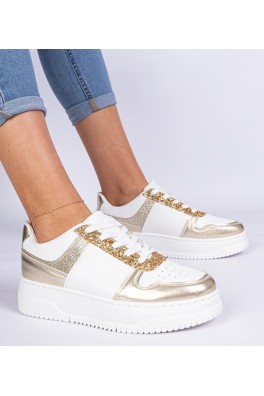 Auksinės Spalvos Sneakers Stiliaus Moteriški Ant Grubaus Pado Dolla