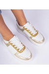 Auksiniai moteriški sportbačiai ant grubaus pado, dekoruoti blizgučiais Dolla