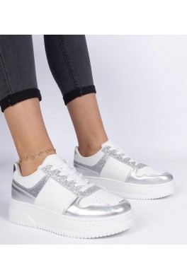 Sidabriniai Sneakers Stiliaus Moteriški Ant Grubaus Pado Dolla