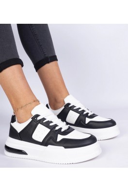 Juodi-Balti Sneakers Stiliaus Moteriški Ant Grubaus Pado Rossio