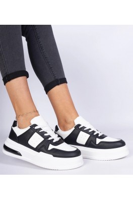 Juodi-Balti Sneakers Stiliaus Moteriški Ant Grubaus Pado Rossio