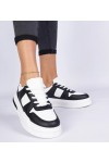 Juodi-Balti Sneakers Stiliaus Moteriški Ant Grubaus Pado Rossio