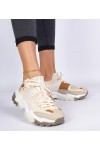 Smėlio Spalvos Sneakers Stiliaus Moteriški Su skarpetkową Auliuku Milada Smėlio Spalvos Sneakers Stiliaus Moteriški Su skarpetkową Auliuku Milada